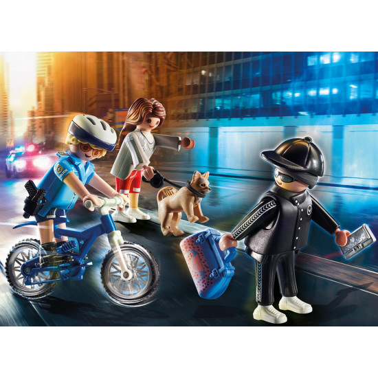 PLAYMOBIL CIUDAD BICI POLICIAL PERSECUCION DEL Playmobils