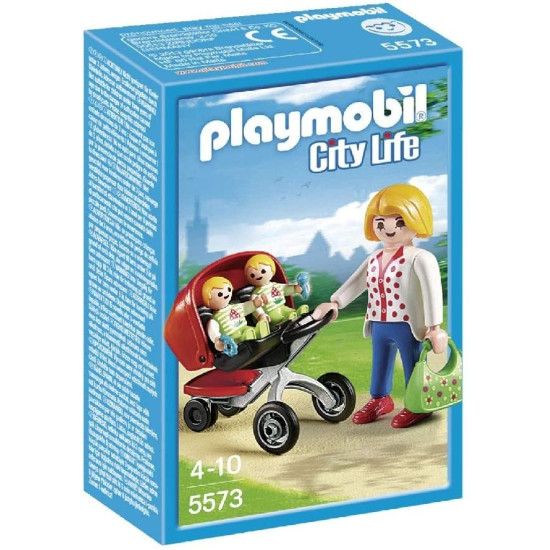 PLAYMOBIL MAMA CON CARRITO GEMELOS Playmobils