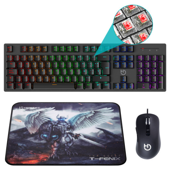 PACK HIDITEC TECLADO GAMING GK400+RATON BLITZ Teclados