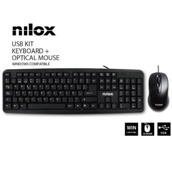 KIT TECLADO + MOUSE RATON NILOX Teclados