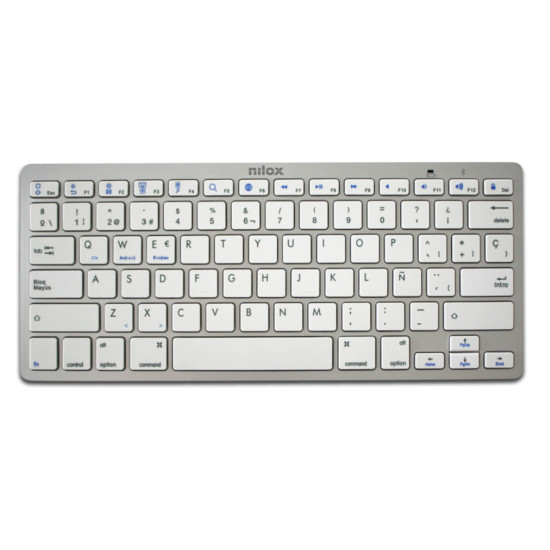 TECLADO NILOX NXKB01S BLUETOOH PLATEADO Teclados