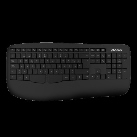 PHOENIX K201 TECLADO ERGONOMICO INALAMBRICO 2.4GHZ Teclados