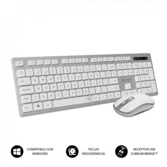 TECLADO + RATON SUBBLIM SUBKBW - CEKE10 INALAMBRICO Teclados