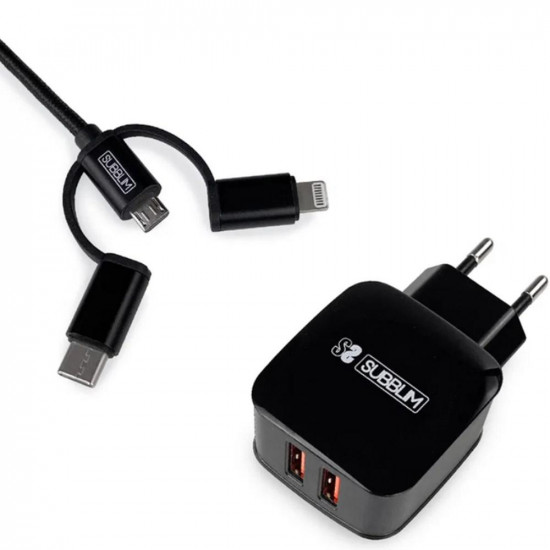 CARGADOR SUBBLIM 12W USB TIPO A Baterías y cargadores portátiles