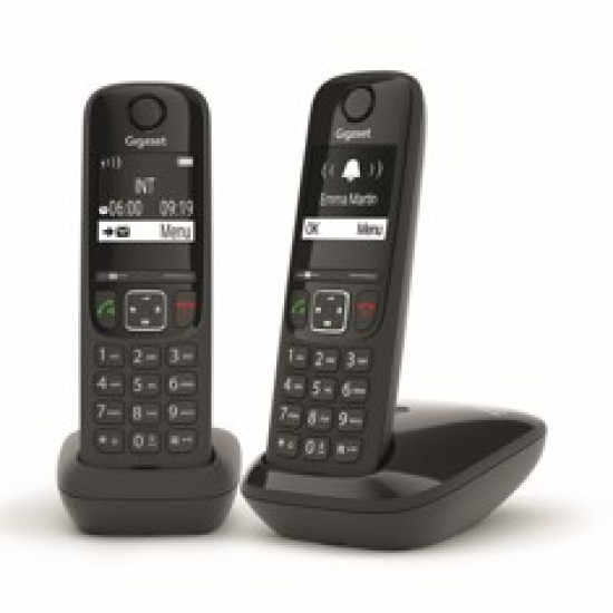 TELEFONO INALAMBRICO GIGASET AS690 DUO NEGRO Teléfonos fijos