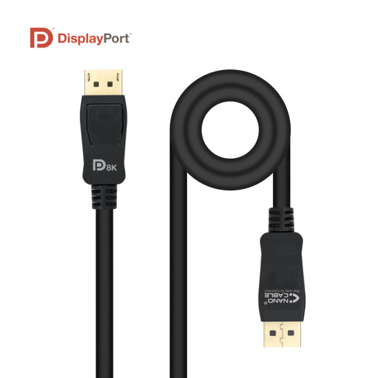 CABLE NANOCABLE DISPLAYPORT 1.4 CERTIFICADO VESA Cables audio - vídeo