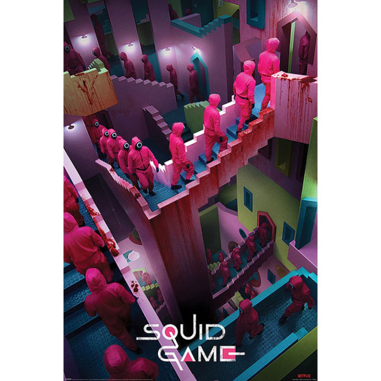 POSTER EL JUEGO DEL CALAMAR ESCALERAS Libretas - posters y bolígrafos