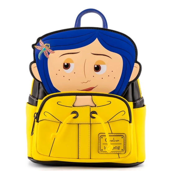 MOCHILA LOUNGEFLY LOS MUNDOS CORALINE CHUBASQUERO Mochilas frikis