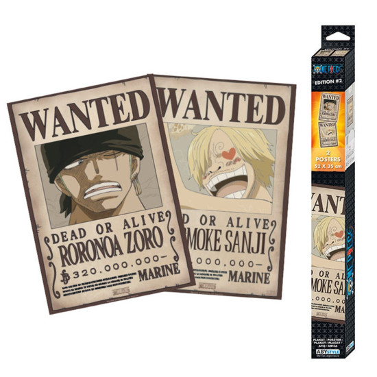 SET POSTER ONE PIECE WANTED ZORO Libretas - posters y bolígrafos