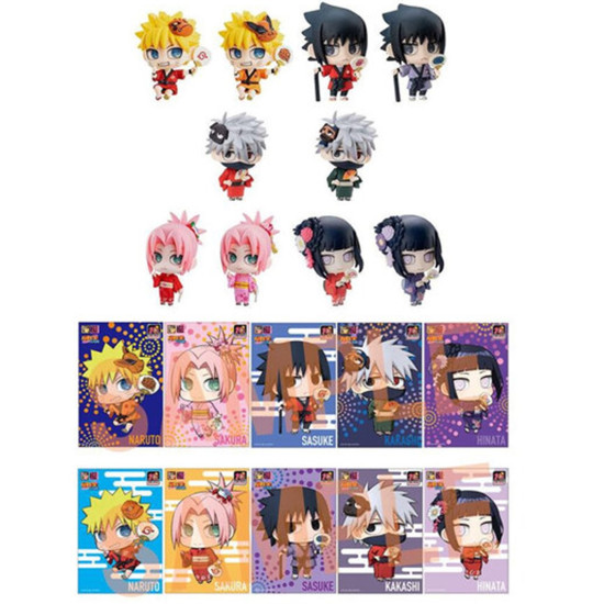 SET FIGURAS CON POSTALES MEGAHOUSE NARUTO Figuras