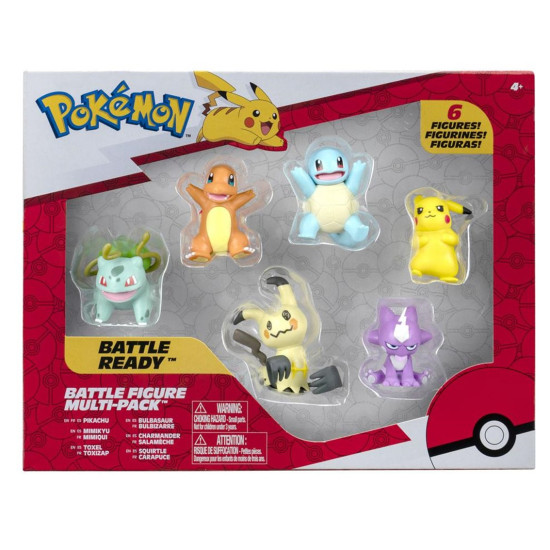 PACK 6 FIGURAS JAZWARES POKEMON BATALLA Figuras