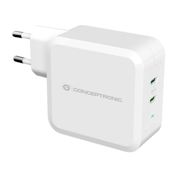 CARGADOR CONCEPTRONIC PD 2 PUERTOS USB - C Cargadores para móviles