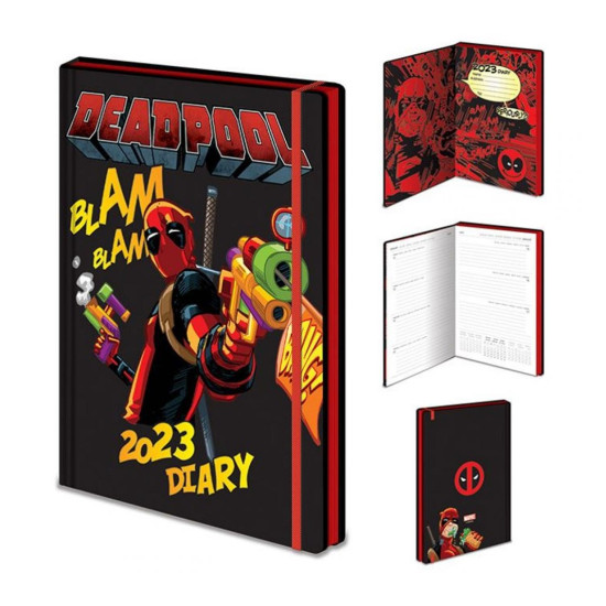 DIARIO 2023 PYRAMID DEADPOOL - BLAM BLAM Libretas - posters y bolígrafos