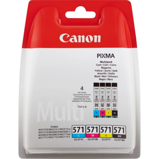 MULTIPACK CANON CLI - 571 C M Y Consumibles impresión de tinta