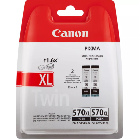 PACK CARTUCHO TINTA CANON PGI - 570XL NEGRO Consumibles impresión de tinta