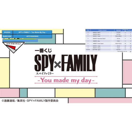 ICHIBAN KUJI BANPRESTO SPY X FAMILY Ichiban kuji