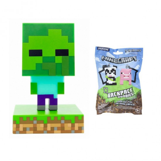 PACK MINECRAFT LÁMPARA ZOMBIE + FIGURA Lampara merchandising