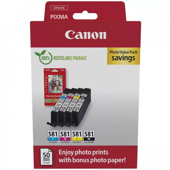 MULTIPACK TINTA CANON CLI 581 BK Consumibles impresión de tinta