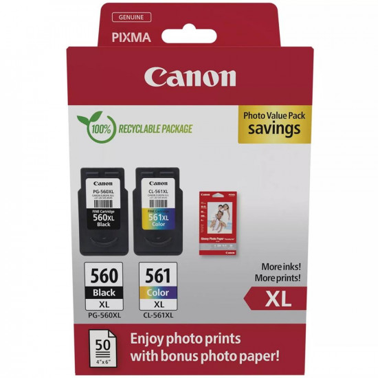 MULTIPACK CANON PG - 560XL NEGRO CL - 561XL MULTICOLOR Consumibles impresión de tinta