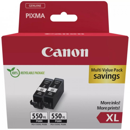 PACK CARTUCHO TINTA CANON PGI - 550XL NEGRO Consumibles impresión de tinta