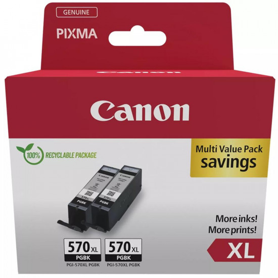 PACK CARTUCHO TINTA CANON PGI - 570XL NEGRO Consumibles impresión de tinta