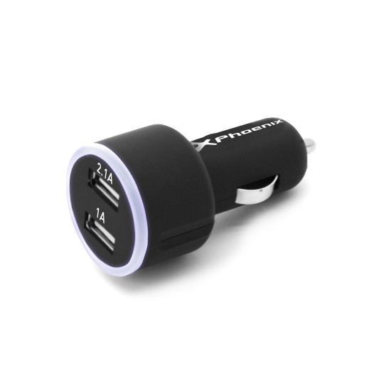 CARGADOR UNIVERSAL PHOENIX PHCARCHARGER2USB+ COCHE MECHERO Cargadores para móviles