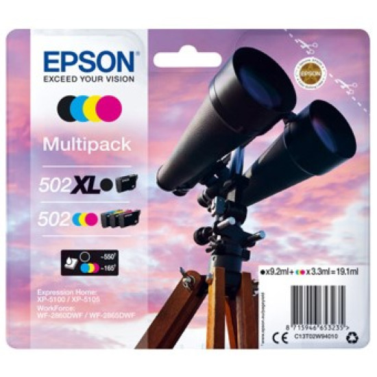 MULTIPACK TINTA EPSON 502XL NEGRO + Consumibles impresión de tinta