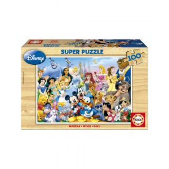 PUZZLE 100P EDUCA MADERA EL MARAVILLOSO MUNDO DE DISNEY +6 AÑOS