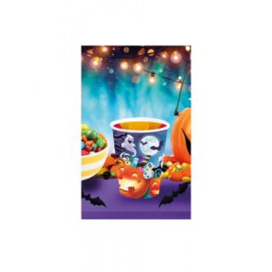 VASO PAPEL GUIRCA HALLOWEEN CALABAZAS 9CM 240ML PAQUETE 6UD